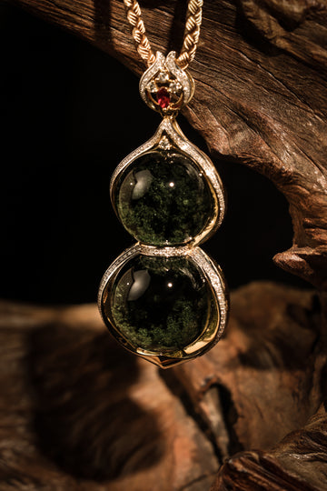 Green Phantom Quartz Gourd Necklace