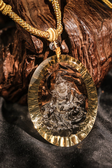 Recolored Citrine Yellow Wealth God Amulet