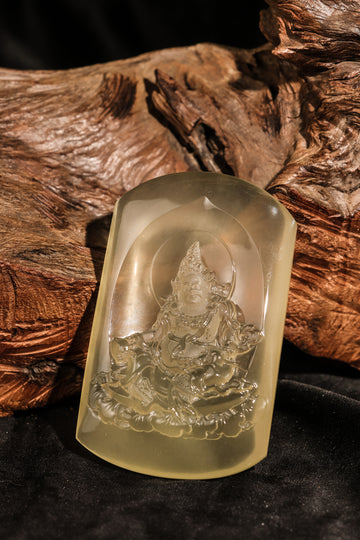 Lemon Quartz Yellow Wealth God Figurine