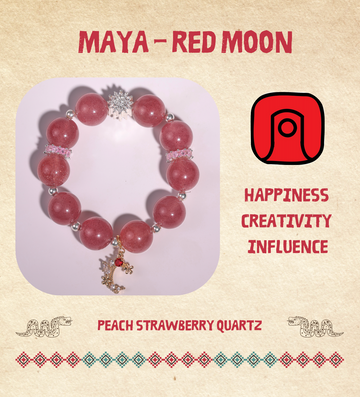 Peach Strawberry Quartz - Mayan Collection: Red Moon